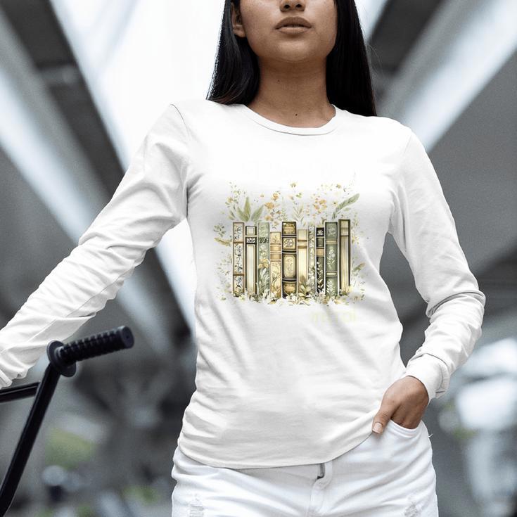 Vintage Floral Bookshelf I Have No Shelf Control Book Lovers Unisex Long Sleeve T-Shirt