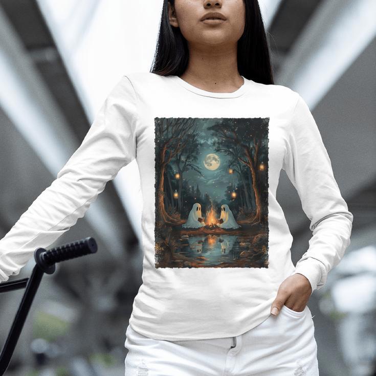 Vintage Ghost Book Reading Camping Gothic Halloween Teachers Unisex Long Sleeve T-Shirt Vintage Ghost Book Reading Camping Gothic Halloween Teachers Unisex Long Sleeve T-Shirt