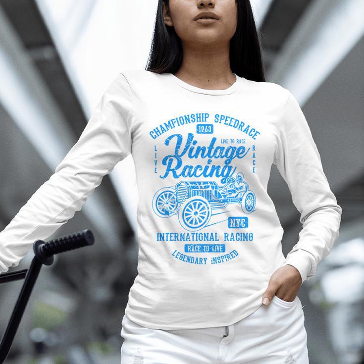 Vintage Racing Automotive Nostalgia Distressed Car Unisex Long Sleeve T-Shirt