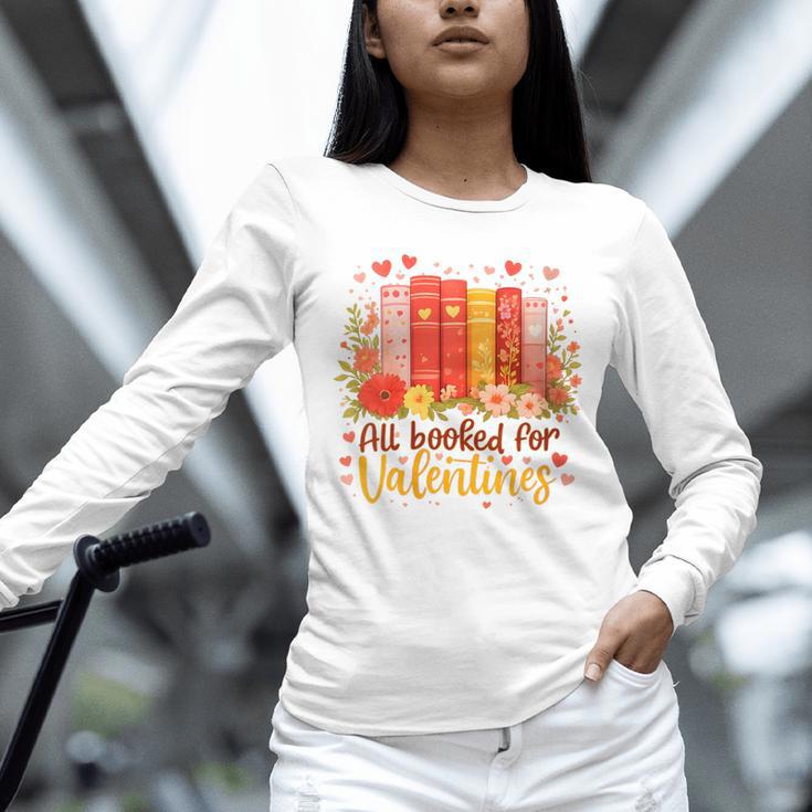 Women's All Booked For Valentine Teacher Valentines Reading Book Unisex Long Sleeve T-Shirt