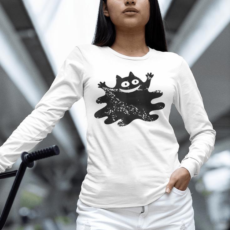 Yk2 Grunge Scary Cat With Tail Tomboy 90s Nostalgia Indie Unisex Long Sleeve T-Shirt