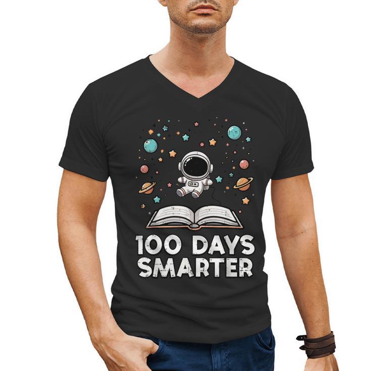 100 Days Smarter Astronaut Book 100th Day Girls Kids Women Men's V-Neck T-Shirt