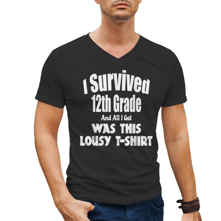 12th Grade Graduation T Shirt Grad Graduate Education Men's V-Neck T-Shirt