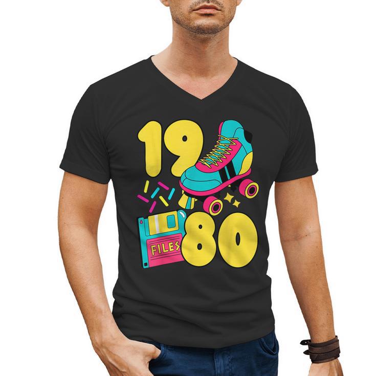 1980 Retro Raised In The 80s Old School Nostalgia Vibes Men's V-Neck T-Shirt
