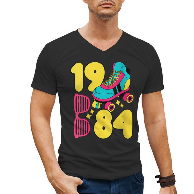 1984 Retro Raised In The 80s Old School Nostalgia Vibes Men's V-Neck T-Shirt