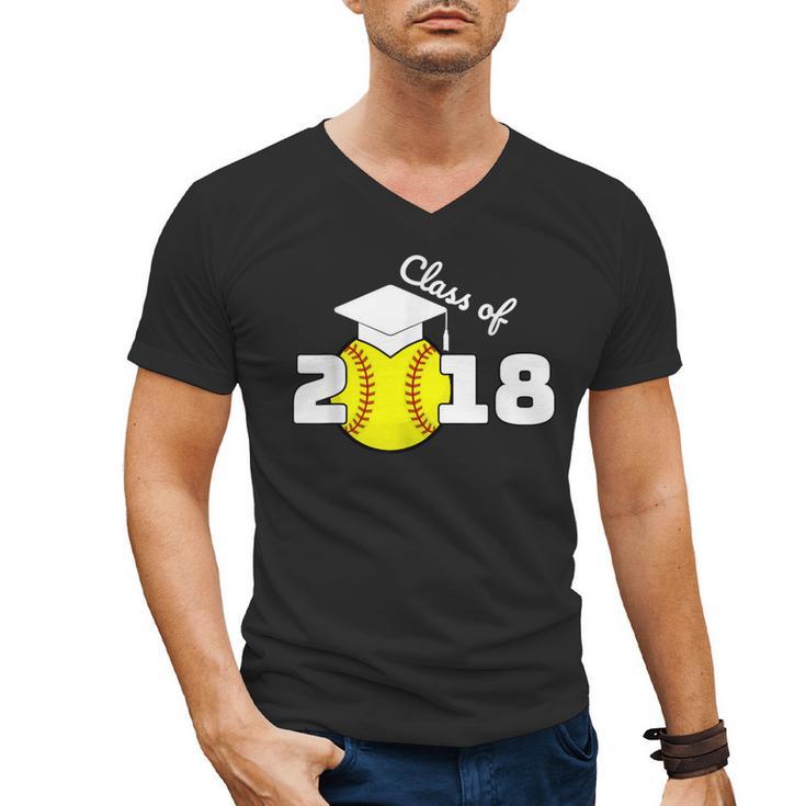 2018 Softball Senior Graduation Shirt For Girls Grad Men's V-Neck T-Shirt