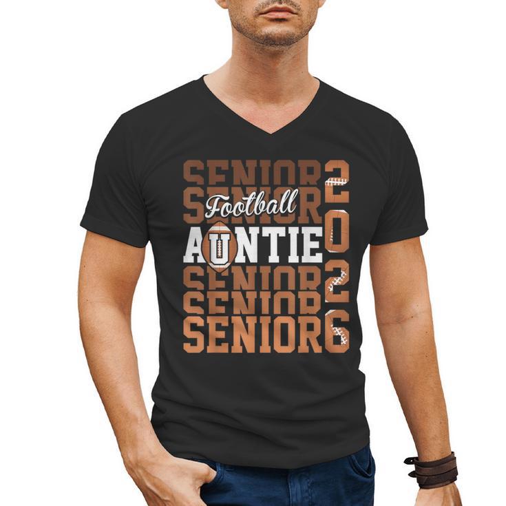 2026 Football Senior Auntie Graduation Matching Family Men's V-Neck T-Shirt