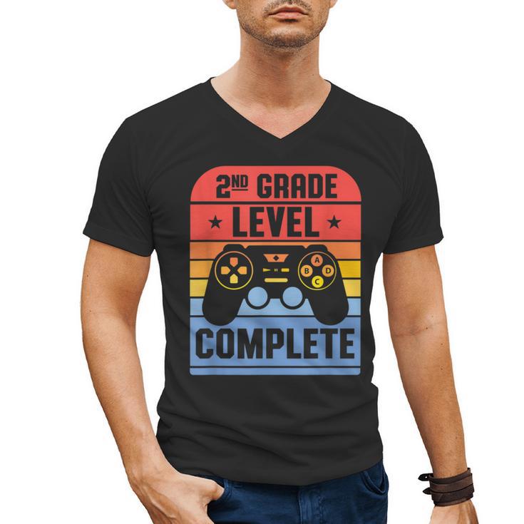2nd Grade Level Complete Graduation Student Video Gamer Men's V-Neck T-Shirt