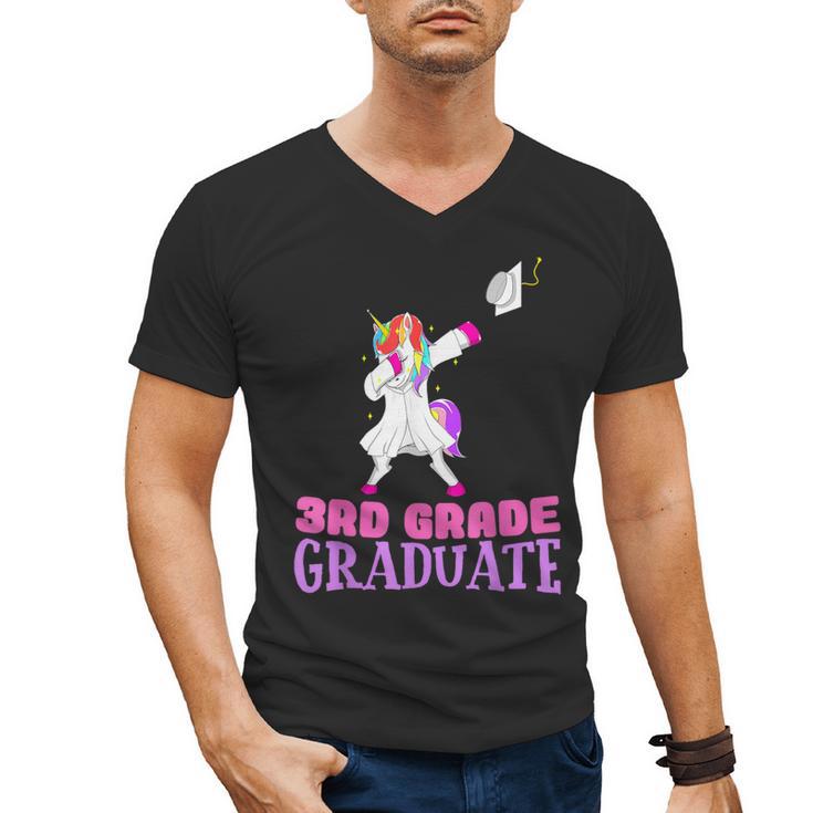 3rd Grade Graduation Unicorn End Of Year Third Men's V-Neck T-Shirt