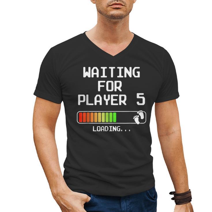 3rd Time Dad Mom Waiting For Player 5 Baby 3 Announcement Men's V-Neck T-Shirt
