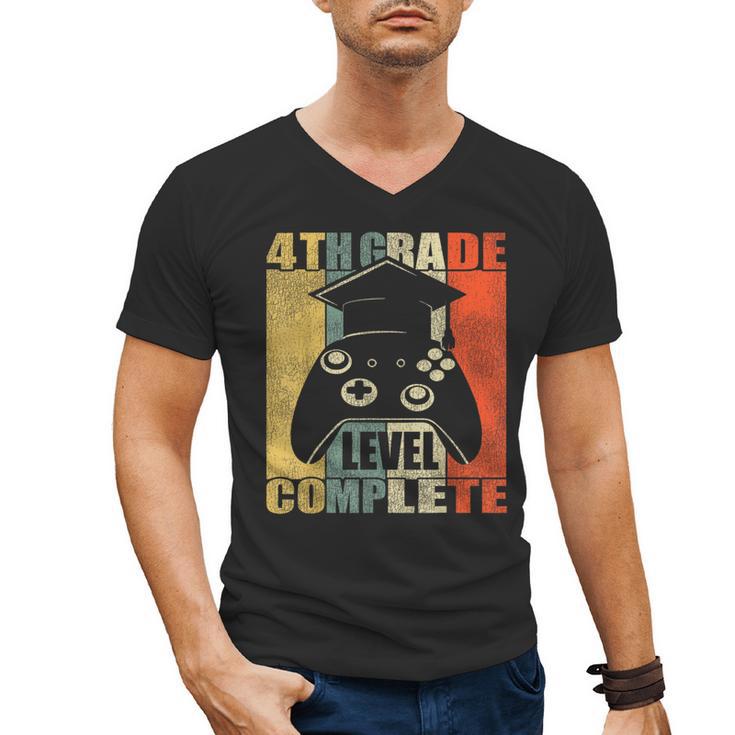 4th Grade Level Complete Gamer Class Of 2023 Graduation Men's V-Neck T-Shirt