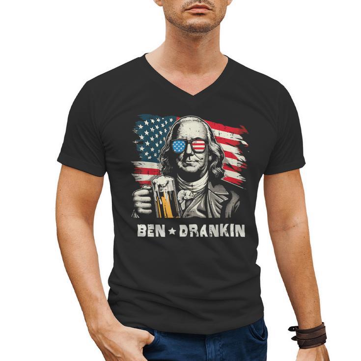 4th Of July Franklin Ben Drankin American Dad Men Women Men's V-Neck T-Shirt