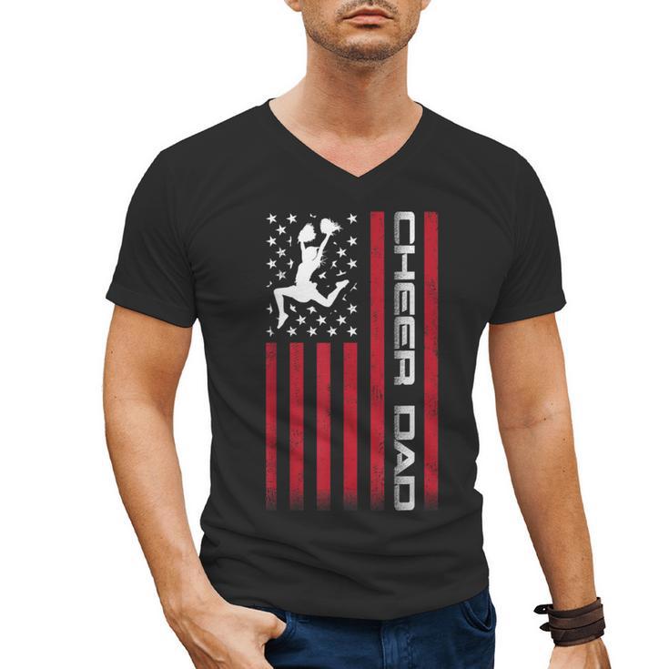 4th Of July US Flag Cheer Dad Shirt For Father's Cheer Men's V-Neck T-Shirt