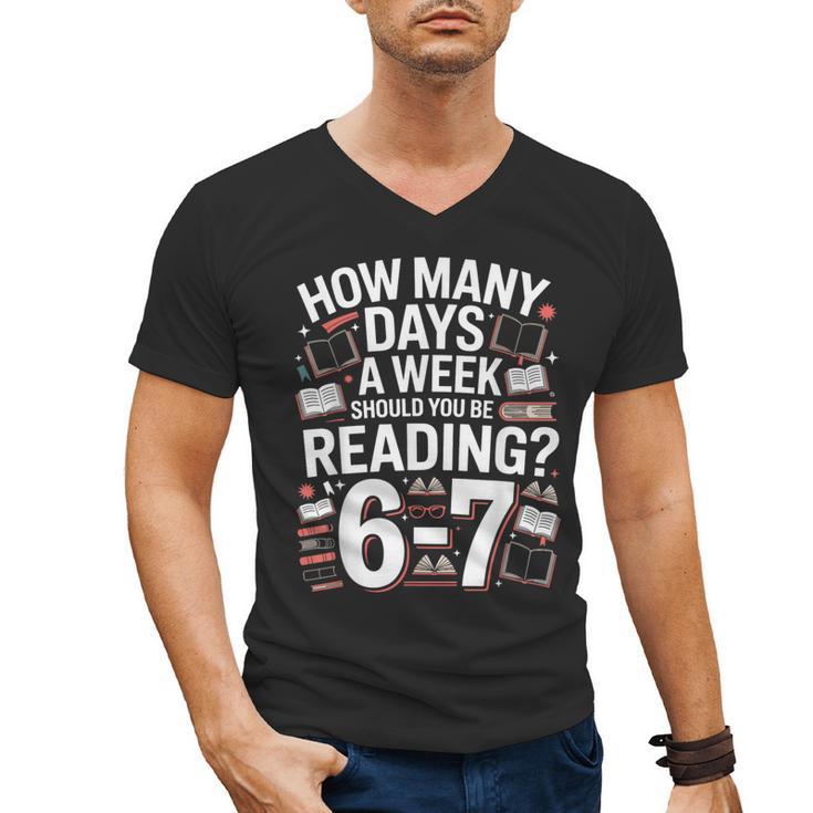 67 For Reading With Books Men's V-Neck T-Shirt