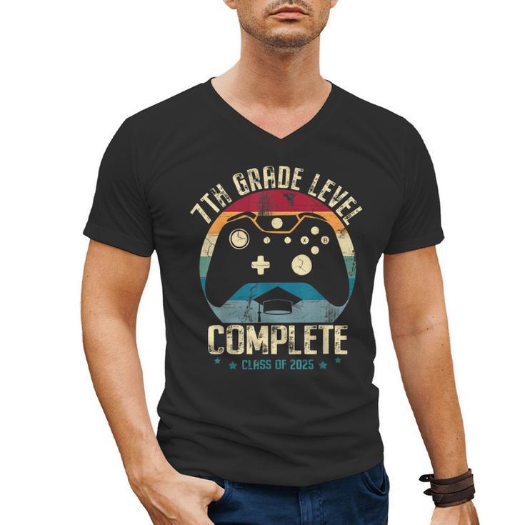 7th Grade Level Complete Gamer Class Of 2025 Graduation Boy Men's V-Neck T-Shirt