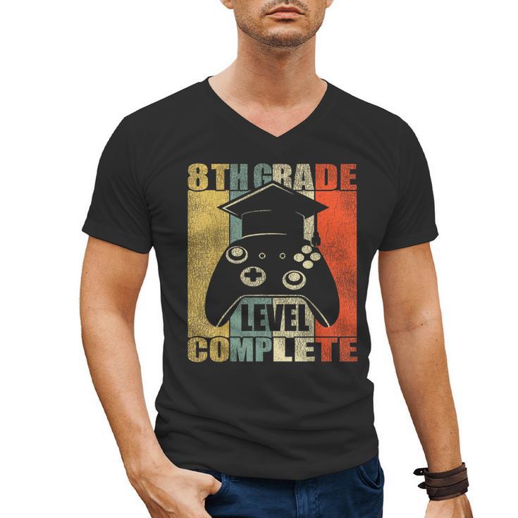 8th Grade Level Complete Gamer Class Of 2024 Graduation Men's V-Neck T-Shirt