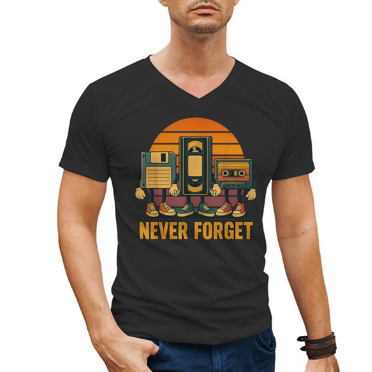 90s Nostalgia Never Forget Retro Men's V-Neck T-Shirt