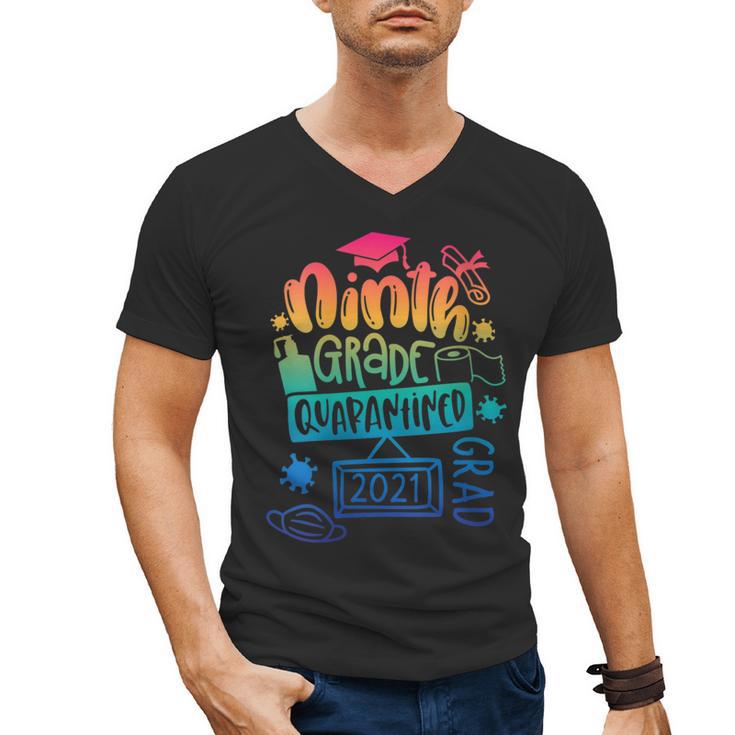 9th Grade Graduate 2021 Graduate Quarantine Ninth Graduation Men's V-Neck T-Shirt
