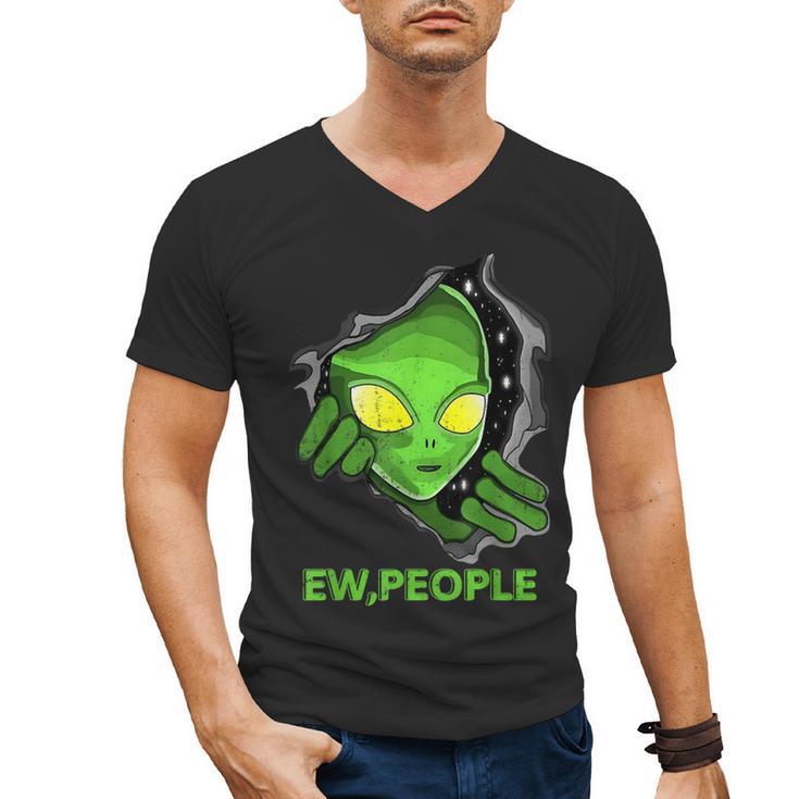 Alien Face Ew People UFO Introvert Meme Men Women Kids Men's V-Neck T-Shirt