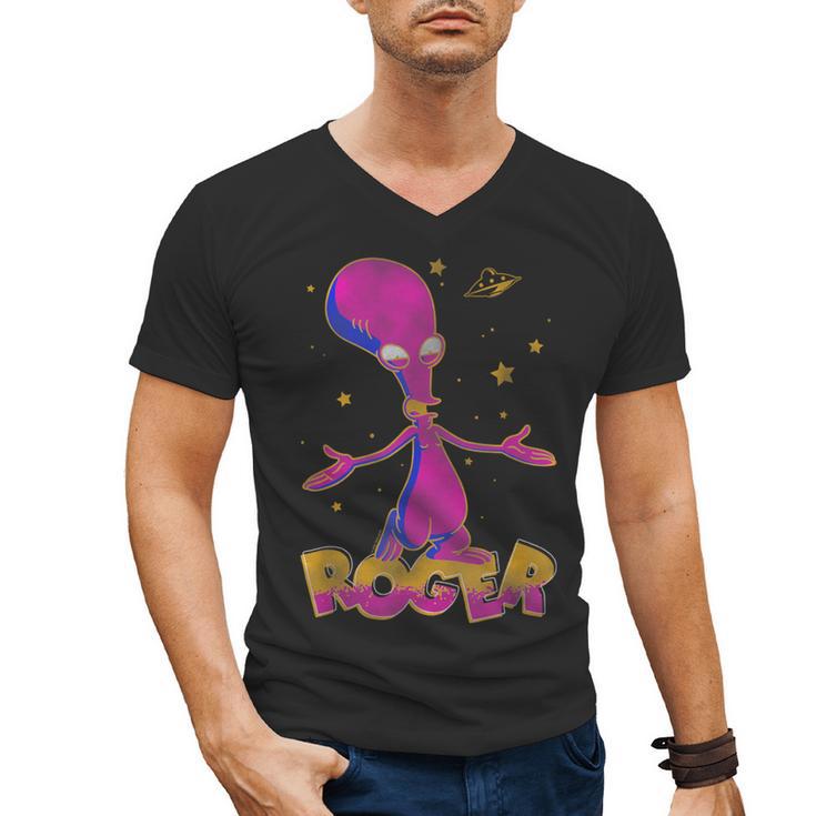American Dad Outer Space Roger Cartoon Men's V-Neck T-Shirt
