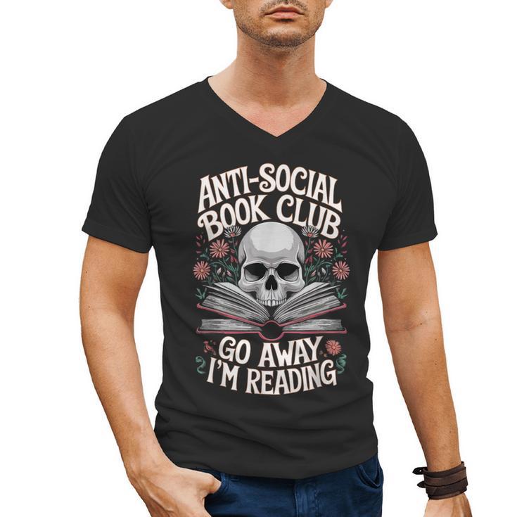 Anti-Social Book Club Go Away Im Reading Men's V-Neck T-Shirt