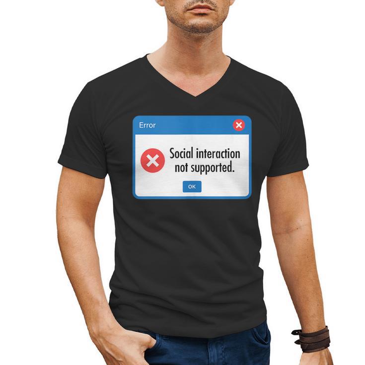 Anti Social Introvert Social Interaction Not Supported Men's V-Neck T-Shirt