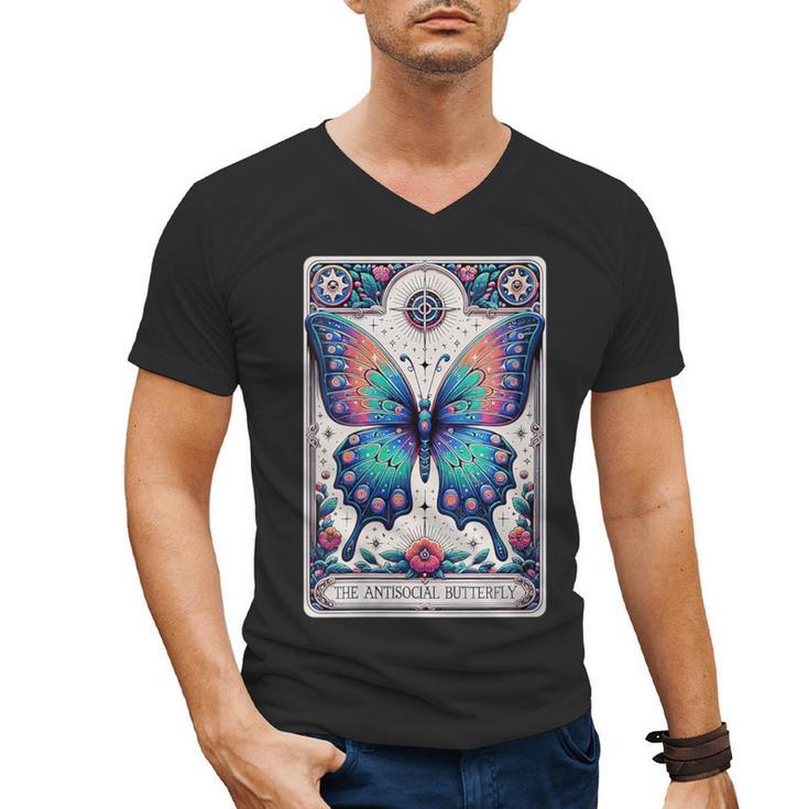 Antisocial Butterfly Introvert Distressed Men's V-Neck T-Shirt