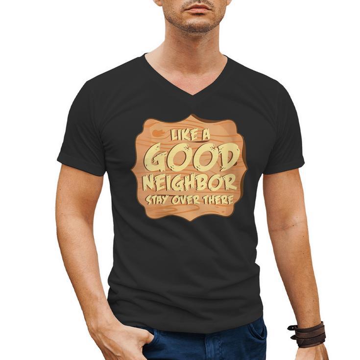 Antisocial Like A Good Neighbor Stay Over There Introvert Men's V-Neck T-Shirt