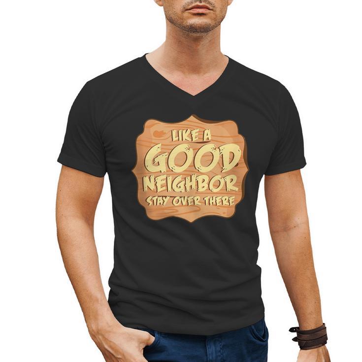 Antisocial Like A Good Neighbor Stay Over There Introvert Men's V-Neck T-Shirt