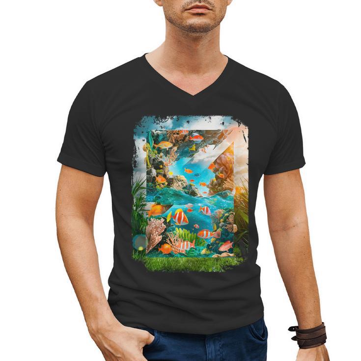 Aqua In The Skies Frutiger Aero Men's V-Neck T-Shirt