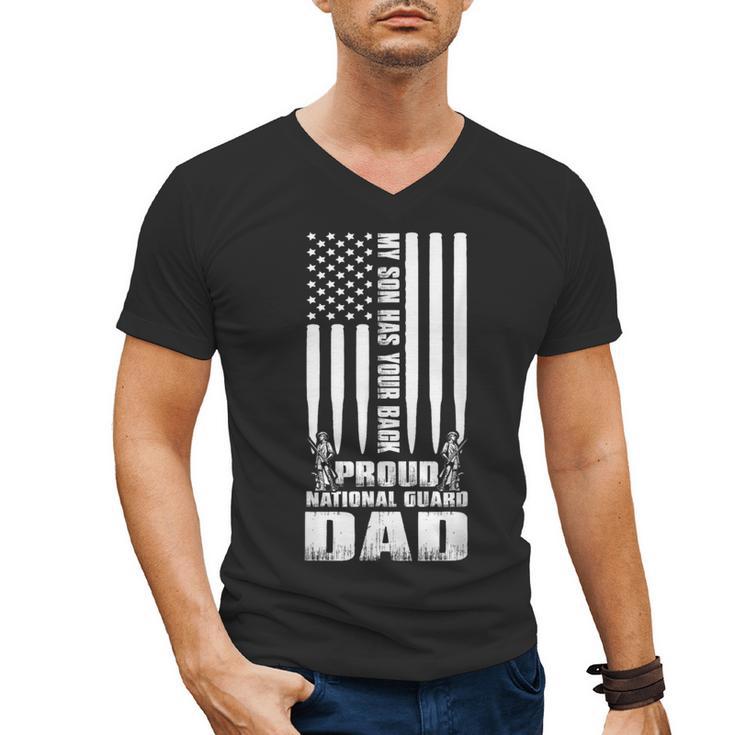 Army Dad Shirt My Son Has Your Back Proud National Guard Dad Men's V-Neck T-Shirt