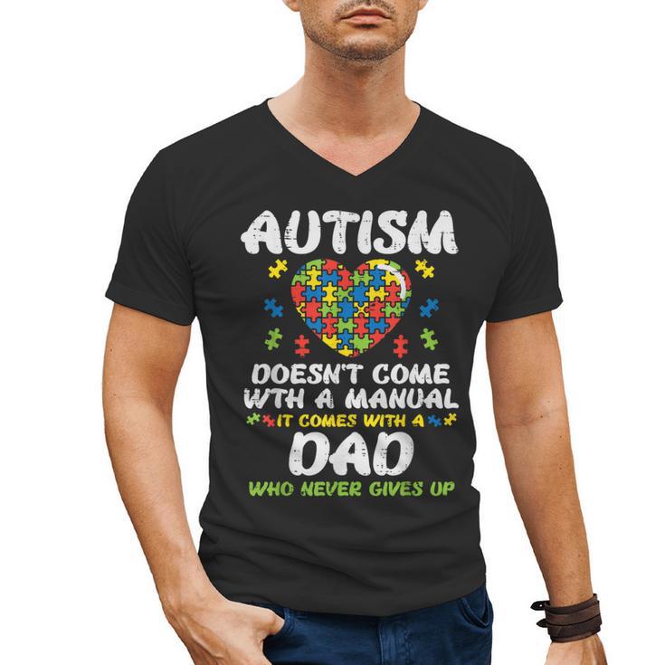 Autism Doesnt Come With Manual Dad Puzzle Awareness Men Men's V-Neck T-Shirt