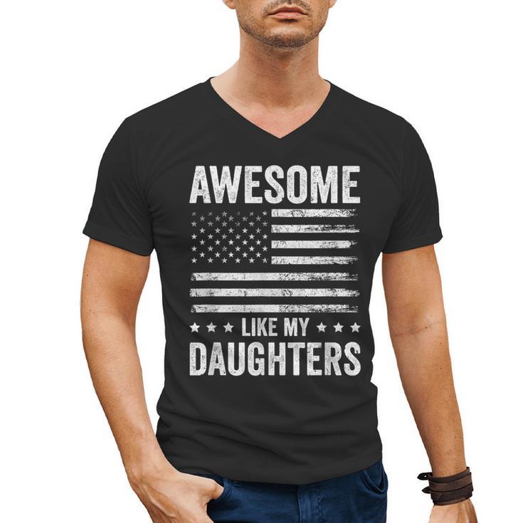 Awesome Like My Daughters Men Fathers Day Dad Men's V-Neck T-Shirt