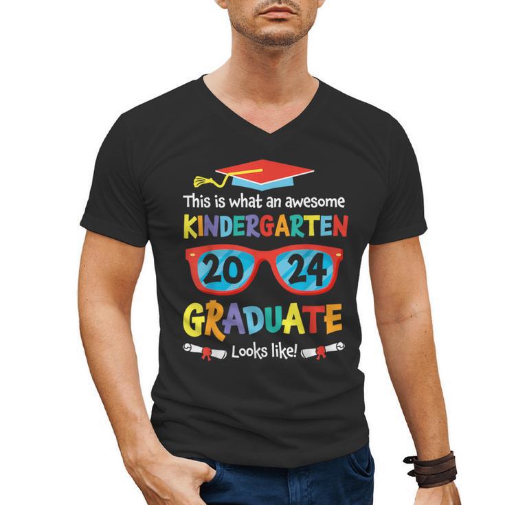Awesome Kindergarten Graduate Looks Like 2024 Graduation Men's V-Neck T-Shirt