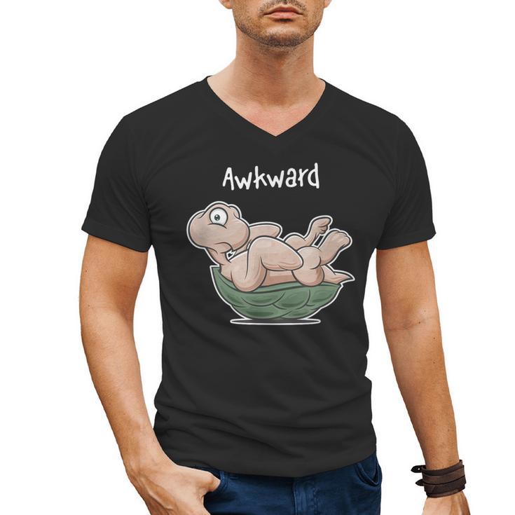 Awkward Turtle Upside Down Witty Comical Introvert Men's V-Neck T-Shirt
