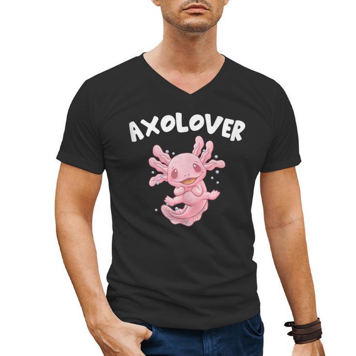 Axolovert Axolotl Humor Salamander Introvert Men's V-Neck T-Shirt