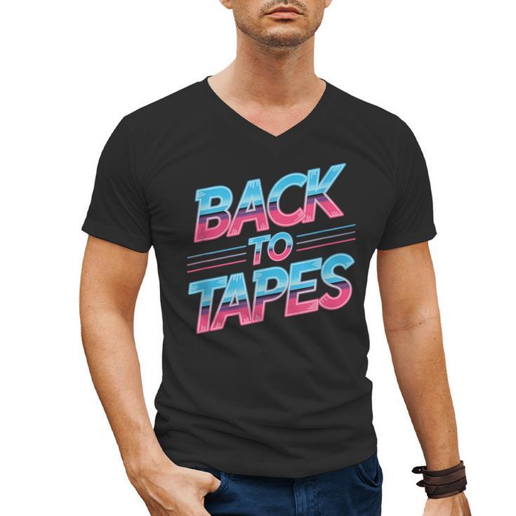 Back To Tapes Retro Cassette Mixtape 80s Nostalgia Men's V-Neck T-Shirt