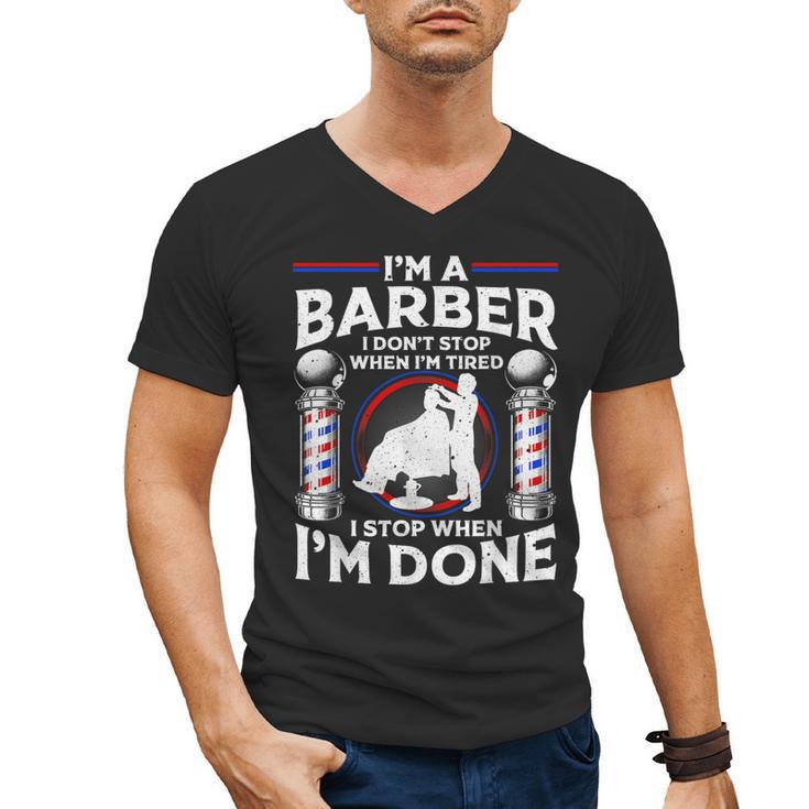 Barber s For Men Dad Hairstyling Humor Quote Small Men's V-Neck T-Shirt
