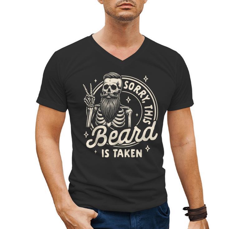 Bearded Dad Daddy Father’s Day Sorry This Beard Is Taken Men's V-Neck T-Shirt