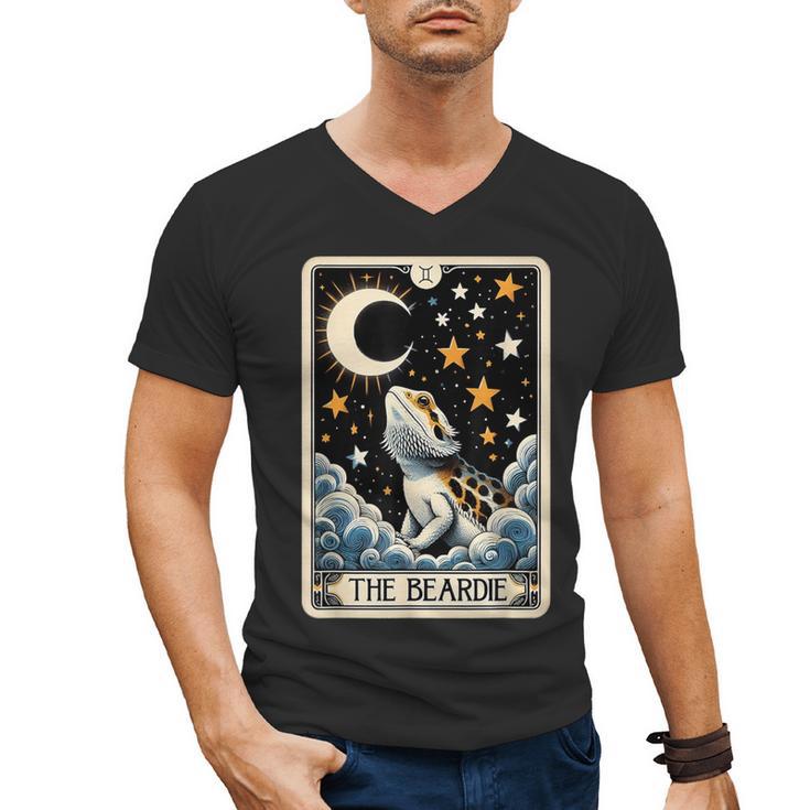 Bearded Dragon Tarot Card Beardie Mom Beardie Dad Men Women Men's V-Neck T-Shirt