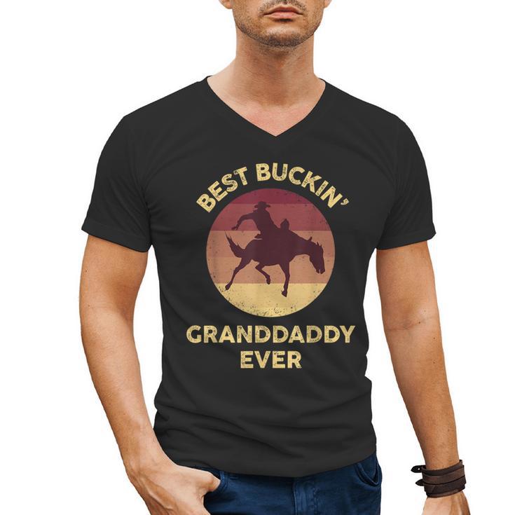 Best Buckin' Granddaddy Western Rodeo Cowboy Bucking Horse Men's V-Neck T-Shirt