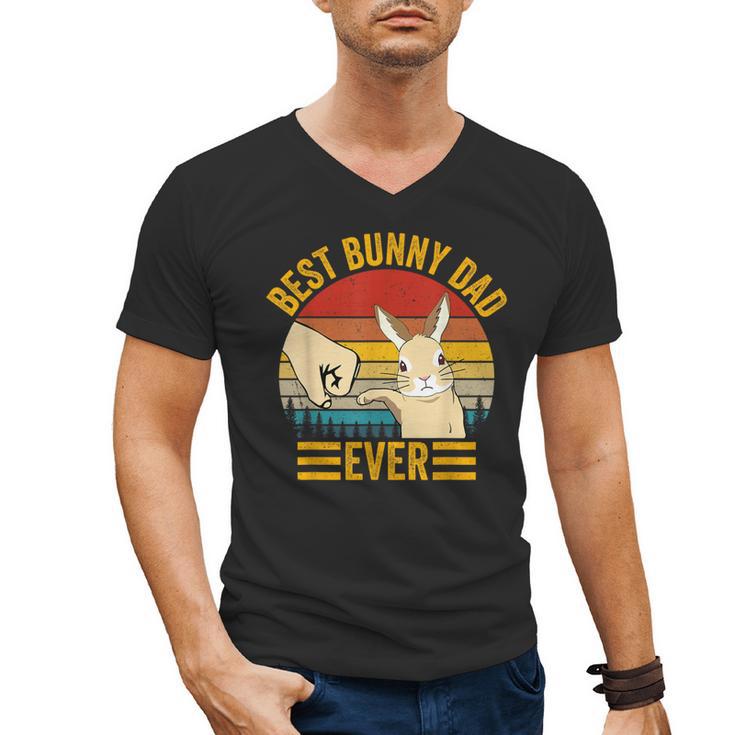 Best Bunny Dad Ever Rabbit Lover Father Pet Rabbit Men's V-Neck T-Shirt