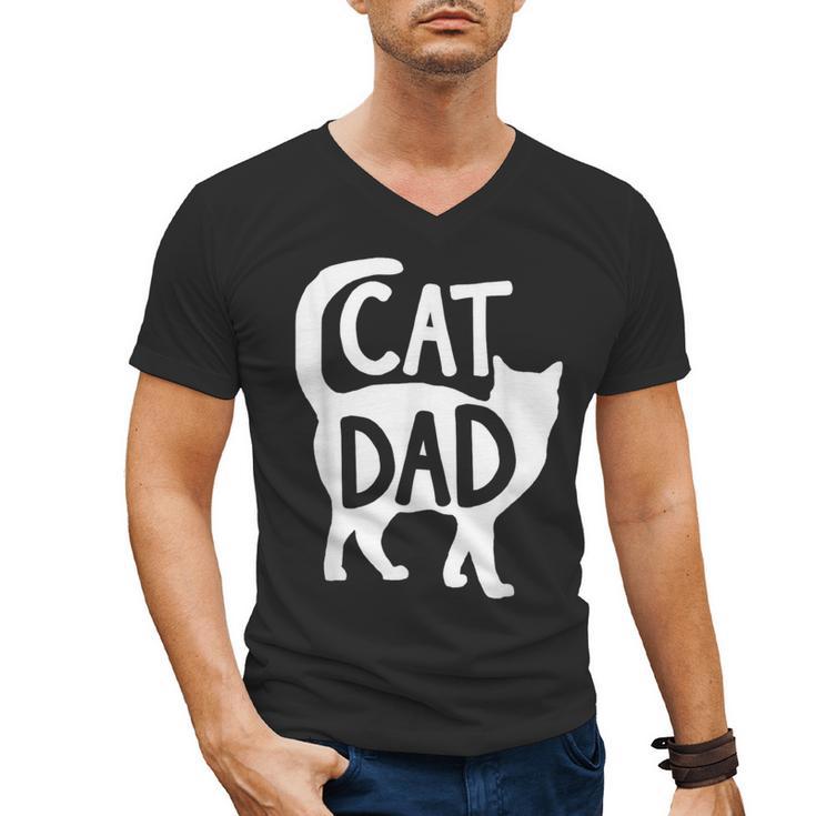 Best Cat Dad Fathers Day Men Kitty Daddy Papa Christmas Meow Men's V-Neck T-Shirt