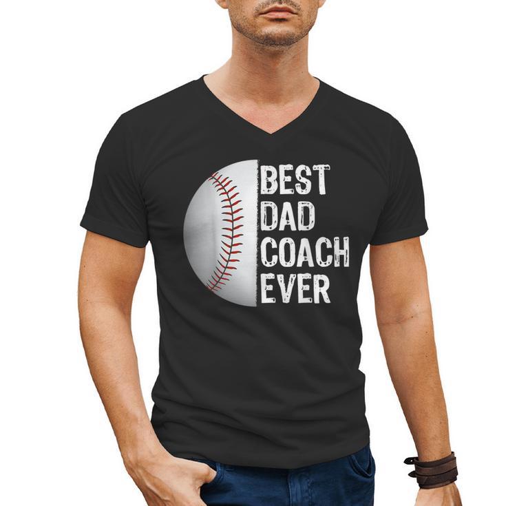 Best Dad Coach Ever Baseball For Sport Lovers Men's V-Neck T-Shirt