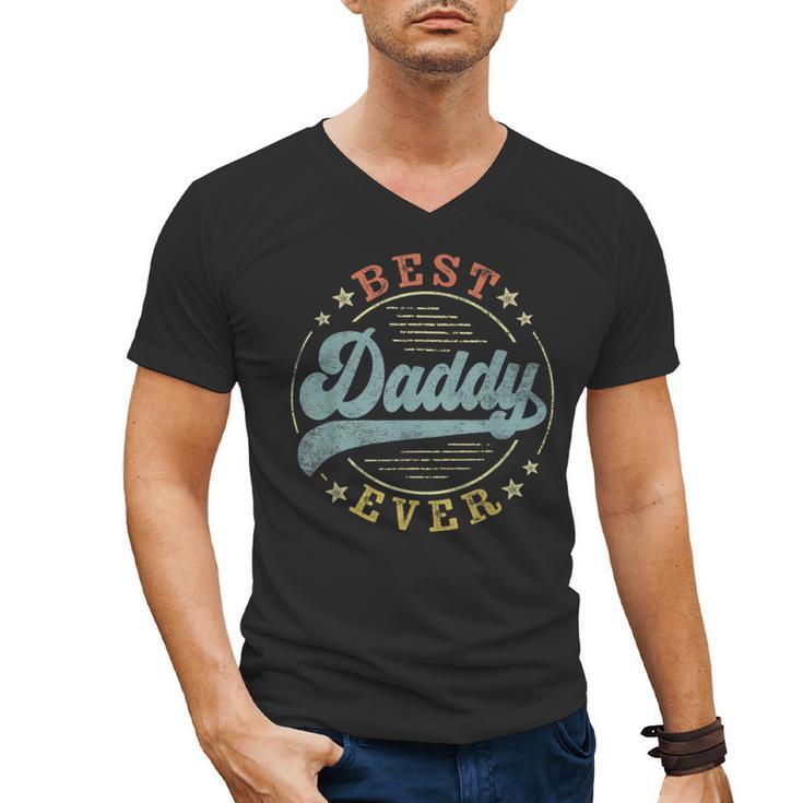 Best Daddy Ever Father's Day Daddy Vintage Emblem Men's V-Neck T-Shirt