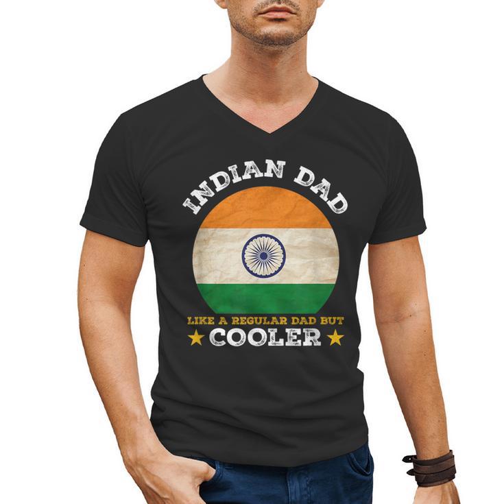Best Indian Dad Ever Father's Day India Flag Pride Men's V-Neck T-Shirt