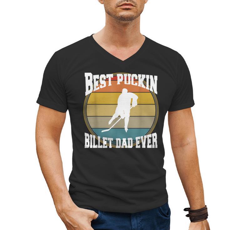 Best Puckin Billet Dad Hockey Men's V-Neck T-Shirt