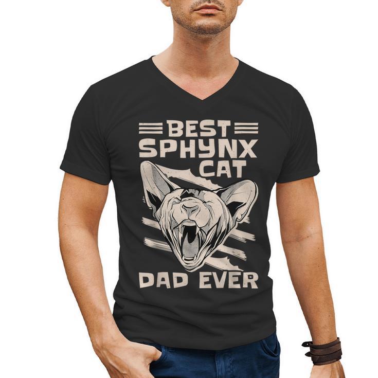 Best Sphynx Cat Dad Ever Apparel For Animal Lover Men Women Men's V-Neck T-Shirt