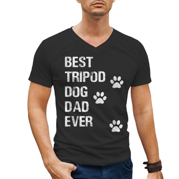 Best Tripod 3 Legged Dog Dad Novelty Dog Dad TShirt Men's V-Neck T-Shirt