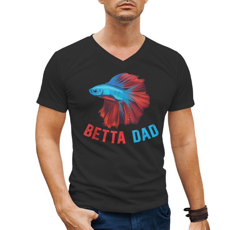 Betta Dad Betta Fish Lover Betta Fish Dad Betta Fish Boy Men's V-Neck T-Shirt